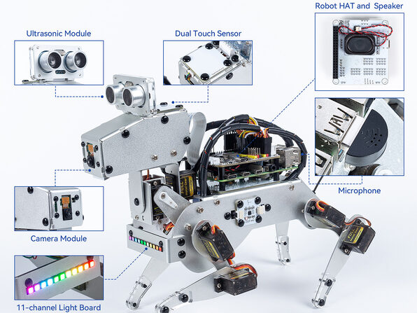 PiDog V2 sensor and electronics detail